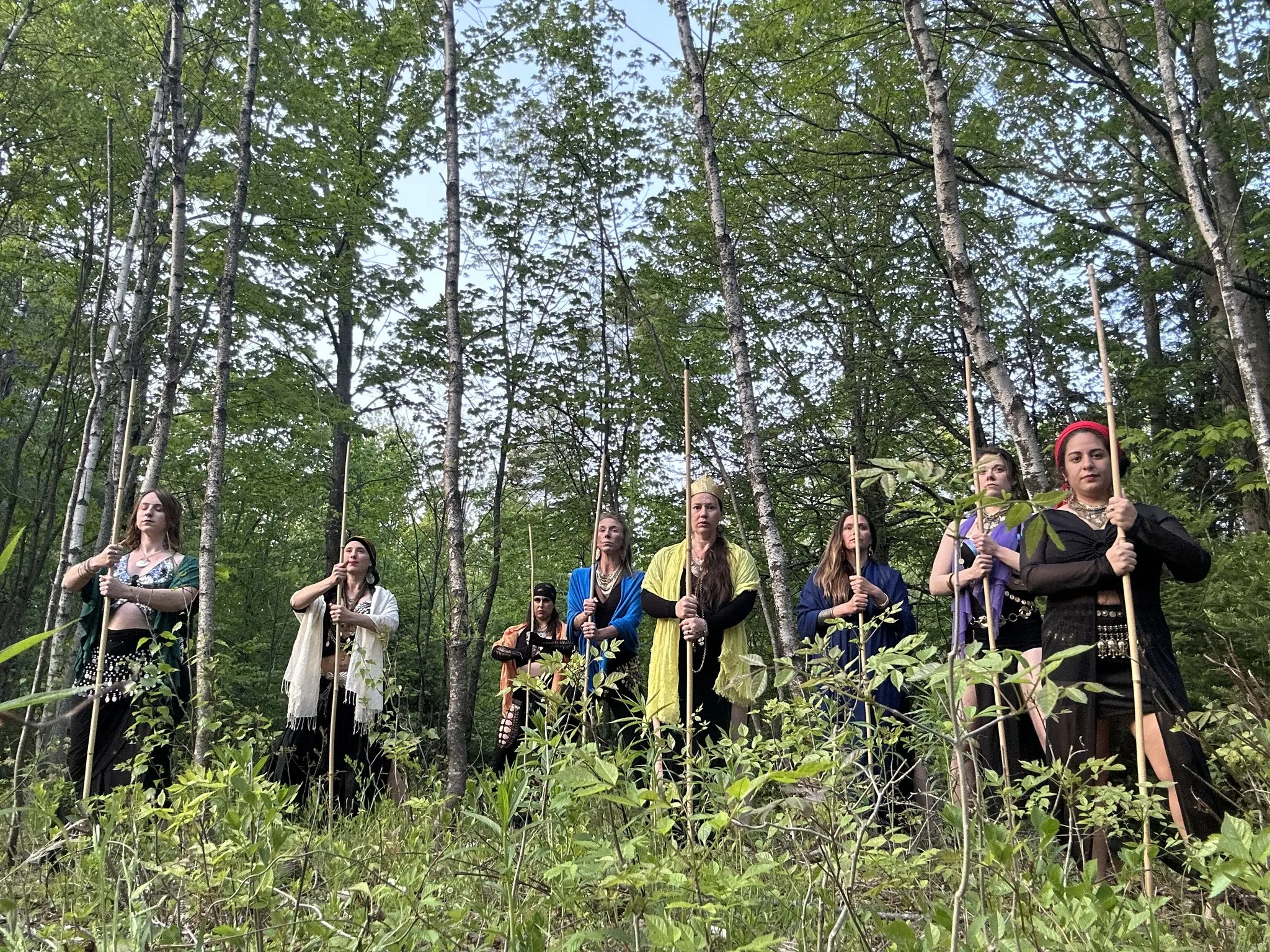 Dancers in forest setting